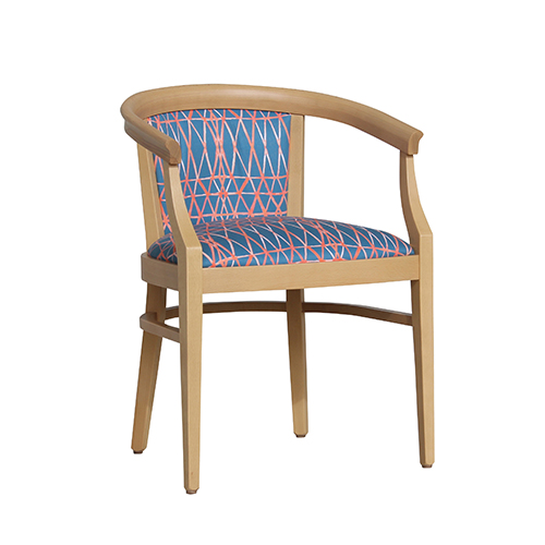 Aged Care Dining Rebecca Chair, natural, blue fabric